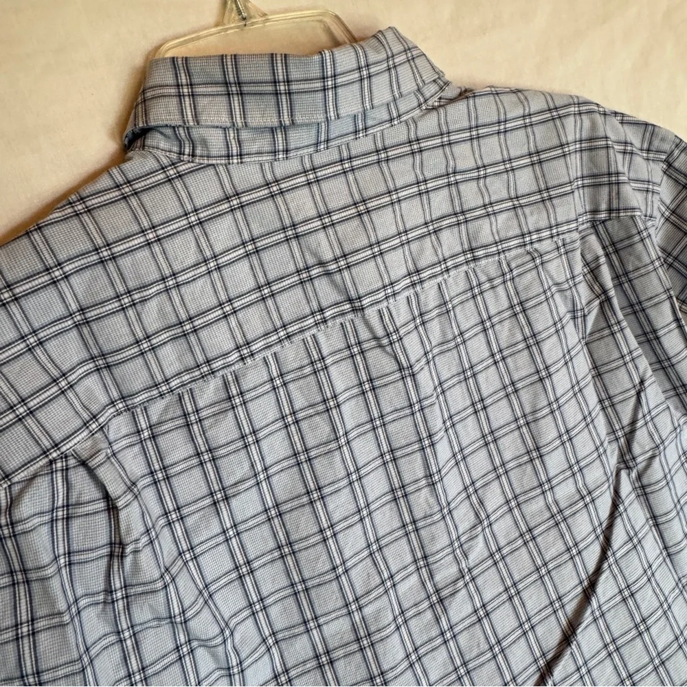 Express Men's Light Blue Checkered Shirt - Picture 5 of 5